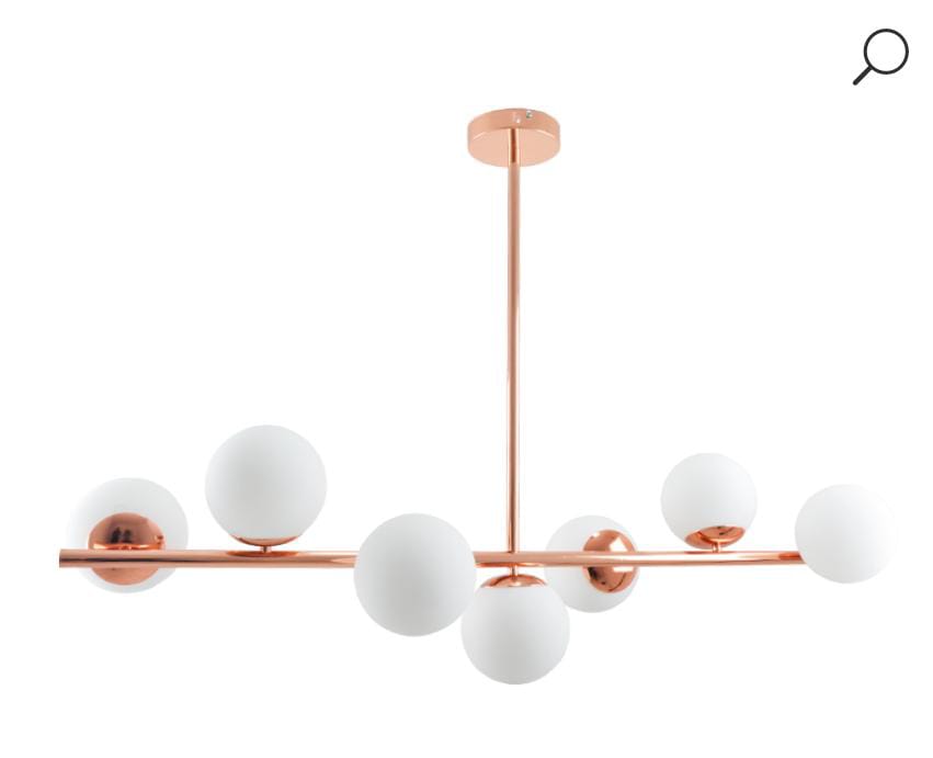 Lampara Led Colgante 7 Luces Oro Rosa