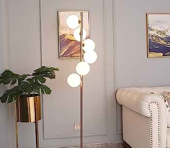 Lampara LED De Pie 6 Oro Rosa