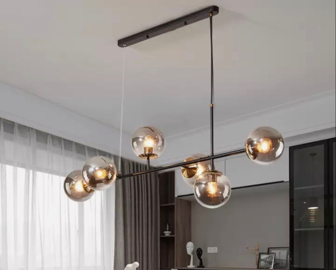 Lampara Led Colgante 6 Luces Guaya Humo