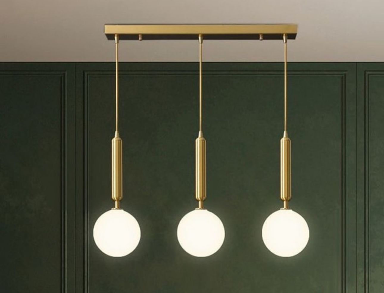 Lamparas LED Colgantes 3 Luces Dorada Shaguy