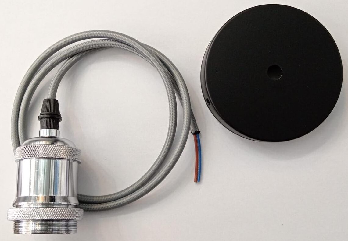 Portalampara Colgante Importado Gris LED