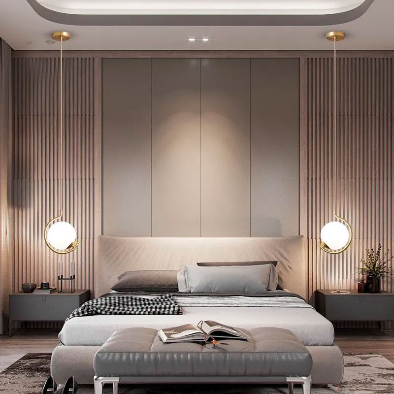 Lampara Colgante LED Luna Dorada