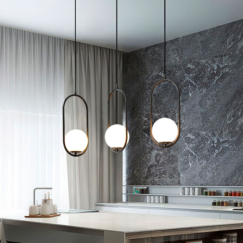 Lampara Led Colgante Ovalo Negro