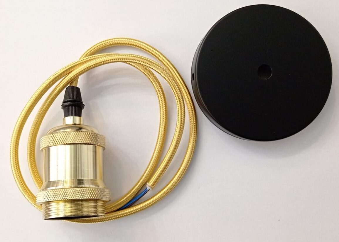 Portalampara Colgante Importado Dorado LED