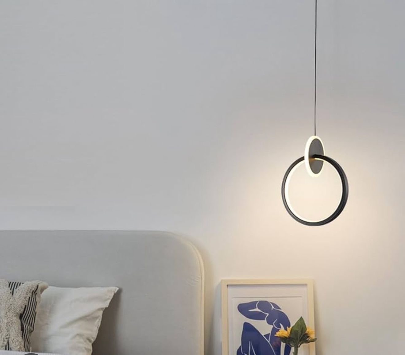 Lámpara led Colgante Circular Doble