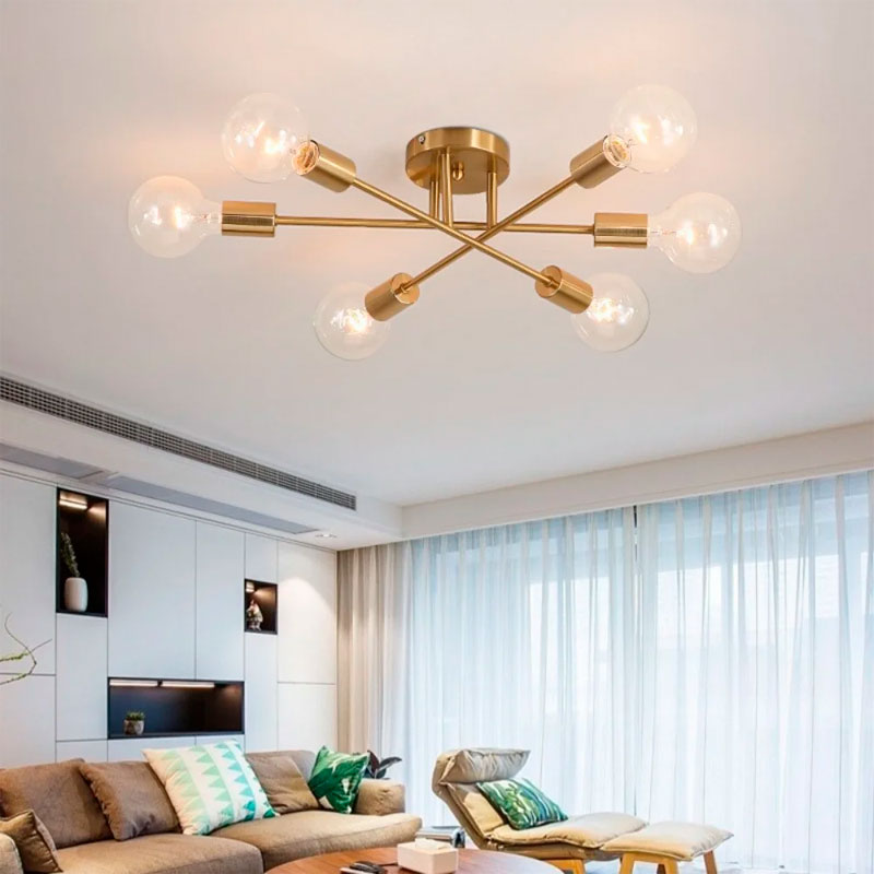 Lámpara Led Colgante Techo 6 Luces Recul