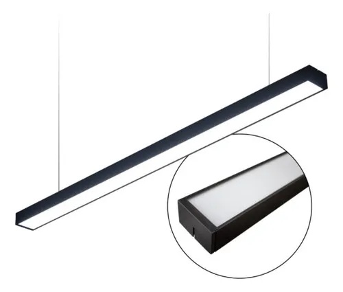 Lámpara Led Lineal Colgante Negra